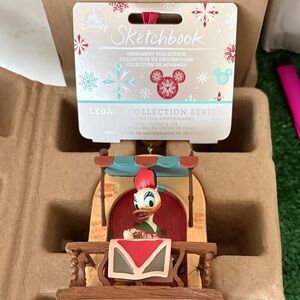 Disney Sketchbook Ornament with Daisy  Duck in Red and Brown